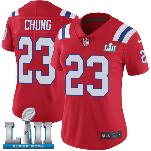 Nike Patriots #23 Patrick Chung Red Alternate Super Bowl LII Women's Stitched NFL Vapor Untouchable Limited Jersey